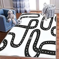 Play Area Rugs Black and White Seamless in Roads from Above 3D Carpet Extra Large Rug ' Bedroom Play