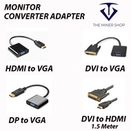 DVI 24+1 Male to VGA /HDMI to VGA /DP to VGA/DVI to HDMI 1.5M Monitor Converter adapter Cable DVI-D 