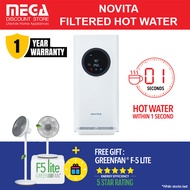 NOVITA W12 INSTANT HOT WATER DISPENSER | 4.6L Water Tank | 25/40/60/80/90°C | Free F-5 Fan Redeem Fr