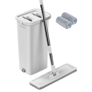 Joybos Floor Mop Self Wash Squeeze Dry Flat Mop 2in1 360 Spin Mop With Bucket Mop Refill Pad