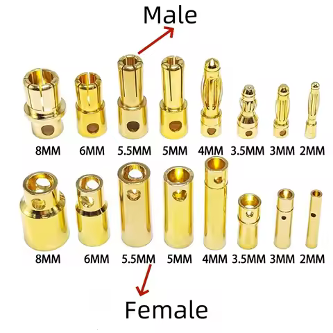 Model aircraft pure copper plated banana head 2.0/3.0/4.0/5.0/5.5/6.0/8.0mm electric motor adjustabl