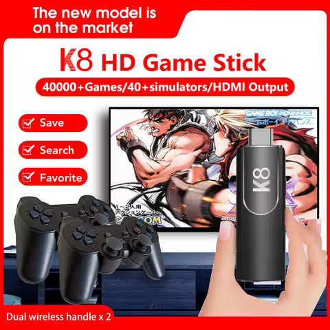 K8 Video Game Console Built-in 40000+ Games Retro Handheld Game Player 64G 4K TV Game Stick 2.4G Wir