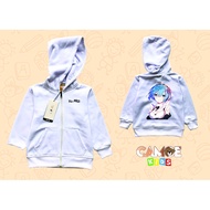 KIDS Anime Re Zero REM waifu Zipper Hoodie Jacket