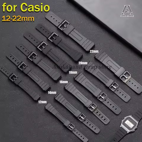 12-22mm Silicone Rubber Watch Strap for Casio W800H W800H A158/168 AE1200/1300 Watchband for SGW400 