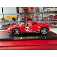 [Ready Stock] 1/24 Ferrari 458 Challenge 2010 Racing Model Red Track Version No. 5 Racing Car with B