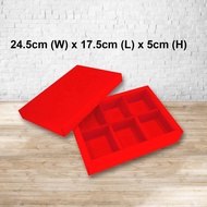 6 holes cookies box | RED top and bottom box | Red Gift Box | CNY Red Gift Box | 红色新年礼盒 | Red Desser
