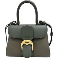 DELVAUX Brillant Mini 2-Way 單肩包/手提包，皮革，綠色，女款