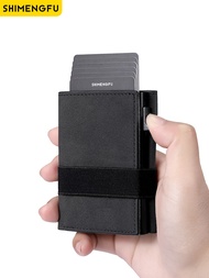 Shimengfu New Leather Wallet Short Coin Purse Card Holder for Men Multi-Slot Compact Design Youth Fa