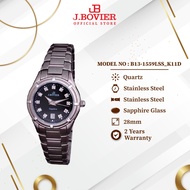 J.Bovier With 11 Diamonds Quartz Women Watch | Casual Watch | Fashion Watch B13-1559LSS_K11D