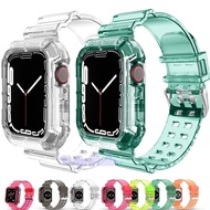 2 IN 1 Glacier Strap  For Smart Watch  Apple Watch Ultra 2 Series 9 8 7 6 SE 5 4 3 2 1 Size 49 45 44 42 41 40 38mm t900 kd19 pro t500 x7 t5 t55 ft50 w26 w46 w56