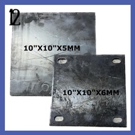 MILD STEEL PLATE / BASE PLATE / TAPAK BESI WELDING / PAPAN BESI RUMAH PAGAR / SQUARE PLATE GATE BRACKET / TAPAK TIANG