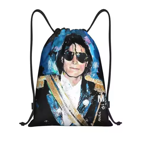 Michael 1984 Grammys Jackson Pop Art Portrait Backpacks Multi-function Drawstring Bundle Pocket Shoe