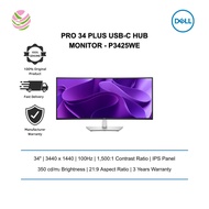 Dell Pro 34 Plus USB-C Hub Monitor - P3425WE Curved (3440 x 1440, IPS, 100Hz, VESA, HDMI, DP, USBC 9