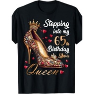 Unisex Crew Neck T-Shirt Made of 100% Pure for Both Men And Women, Celebrating My 65Th Birthday Like