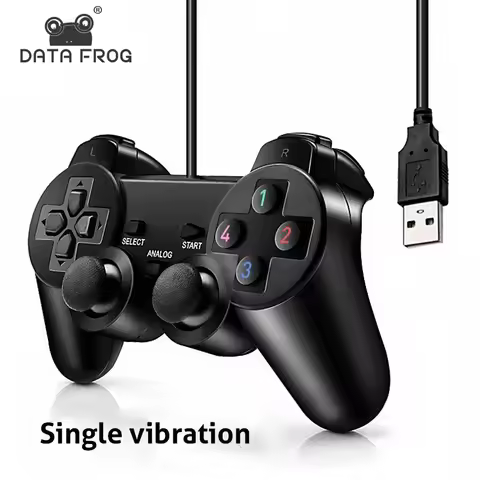 DATA FROG Wired USB Game Controller - Vibration Joystick for PC Laptop WinXP/Win7/Win8/Win10