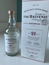 The BALVENIE 百富 21 年波特桶單一麥芽威士忌 純麥 空酒瓶+空盒 收藏 紀念品