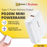 YOOBAO Powerbank Fast Charging Type C Powerbank 20W Powerbank MDPD20 Mini Powerbank PD Powerbank 100