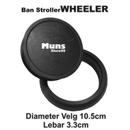 Baby Stroller Wheel Rubber Tire Rim Diameter 10.5cm Rim Width 3.3cm WHEELER