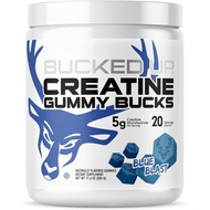 Bucked Up Creatine Gummy Bucks Blue Blast |   5g Creatine Monohydrate setiap hidangan |   Kreatin Be