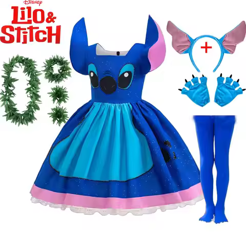 Disney 2025 Lilo&Stitch Movie Inspired Role Play Costume Stitch Dress Ohana 626 Expriment Princess F