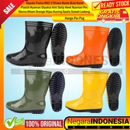 HIJAU Fusha 802-2 Boots Shoes Durable Safety Waterproof Anti-Slip Plantation Tough Farmers Fields Ga