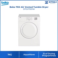 Beko 7KG Tumble Dryer DTGV7001W | Air Vented Drying Technology | Time Delay | 15 Programs Selection 