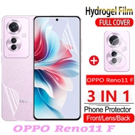 Reno11F ฟิล์มป้องกันเลนส์กล้องหลัง3-In-1 2024สำหรับ OPPO Reno 11F 11 F Reno11f F11 OPPO Reno 11F ไฮโดรเจล2024ฟิล์มป้องกันจอฟิล์มปกป้องเต็มฟิล์มกันรอยด้านหน้า