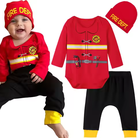Baby Halloween Costume Newborn Boy Fireman Prince Police Prisoner Outfit Infant Inmate Chef Pilot Do