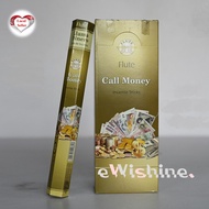 1 Box of Flute Call Money Indian Incense Joss Sticks (6 packets = 120 sticks)