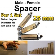 PCB Pole Spacer 2.5 cm type M3 25 mm 25mm