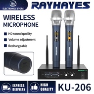RAYHAYES Wireless Microphone System IR frequency UHF Karaoke Singing Mic Set for Home KTV