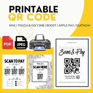Scan to Pay Template, QR CODE Sign Touch & Go DuitNow QR Code DIGITAL (MINIMAL)
