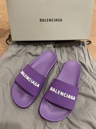 Balenciaga logo pool slides 紫色 膠拖鞋 沙灘拖鞋