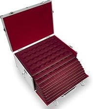 MC.Sammler Aluminium Coin Case with 11 Coin Trays for 440 Pieces 2 Euro Coins in Capsules up to 31 m