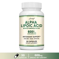 Alpha Lipoic Acid 600mg - ALA Supplement Antioxidant hỗ trợ thần kinh năng lượng và trao đổi chất - 
