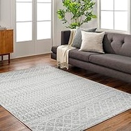 Livabliss Chester Boho Moroccan Area Rug,6'7" x 9',Grey