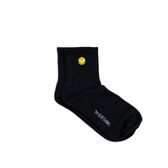 SMILEY QUARTER SOCKS (BLACK)