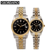Giordano Classic All Stainless Steel Water Resistant Date Display Couple Watch RX5307
