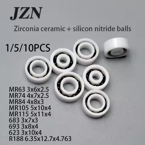 Silicon nitride ball zirconia bearing 3x6x2.5 4x8x3 4x7x2.5 5x10x4 3x7x3 3x8x4 3x10x4 5x11x4 R188 6.