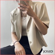 Blazer for Women Crop Top Office Formal Fashion Short Sleeve Cardigan Plain Jacket