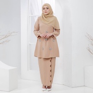 BAJU KURUNG RIAU MODEN DIAMOND SCALLOP PLUS SIZE PLAIN LIMAU PINK BABY BLUE BLACK CHESTNUT BROWN OLIVE DARK PURPLE P1