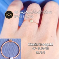 Cincin solitaire batu kuning emas rosegold 750 kadar 17k