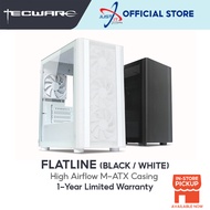 Tecware Flatline TG M-ATX Case - (Black / White)
