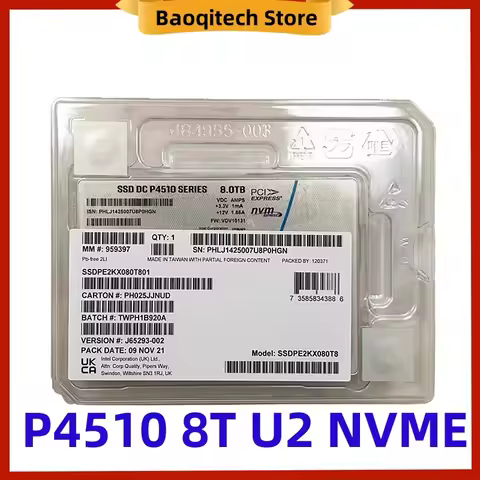 NEW Original For INTEL P4510 8T 4T 2T 1T U.2 NVMe 2.5in 1TB 2TB 4TB 8TB Write Dense Server Enterpris