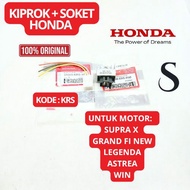 KIPROK/REGULATOR+SOKET KODE-KRS ORI 100% HONDA SUPRA X/GRAND FI NEW/LEGENDA ASTREA WIN ASLI HONDA