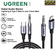 UGREEN Lightning Cable MFI Type C DAC To Jack 3.5mm Male AUX ugreen Cable Braided