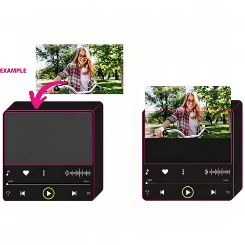 Magnetic Custom Music Fridge Magnet Photo Frame Bluetooth Speaker Music Player Acrylic Music Fridge 
