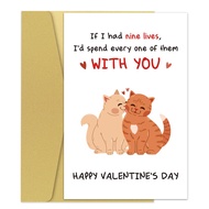 [Coisíní] Funny Cat Anniversary Day Card for Him Her, Romantic Happy Anniversary Card for Cat Lovers