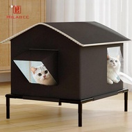 [UsusexaMY] Outdoor Cat House Windproof Weatherproof Warm Escape Door Outside Cat Kitty House Elevat