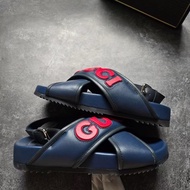 GUCCI古馳 綁帶LOGO涼鞋 拖鞋